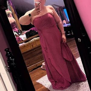 Jordan Red Strapless Long Sleeve Gown for Prom or Wedding